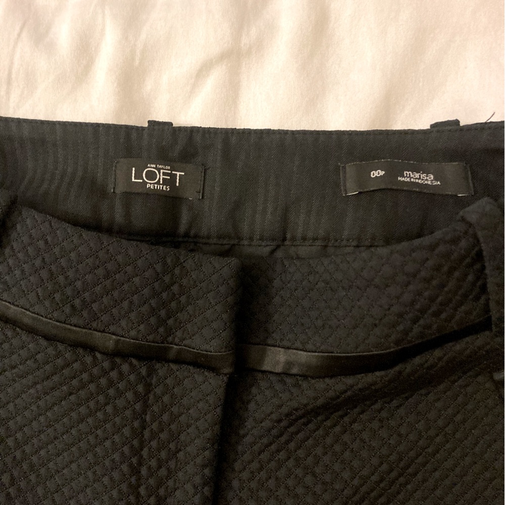 Loft petite black straight ankle dress pant size 00